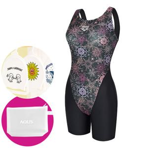 아레나 여성 수영복 스노우크리스탈 3부 반신 U백 A5FL1LH13 BLK 가방 수모행거 증정