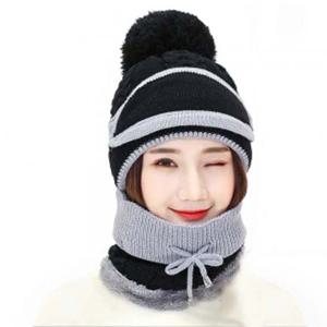 라엘 넥워머 털모자세트(블랙) / 니트마스크모자 겨울모자 털모자 니트모자 방한모자 넥워머 목토시 니트넥워머 니트목토시 넥워머털모자 목토시털모자