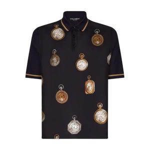 25 FW 돌체앤가바나 워치 프린트 실크 폴로 셔츠 GXZ18TJBSKC TP432364104