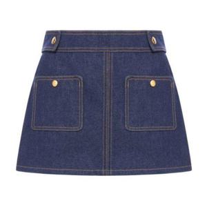 CELINE 셀린느 TRAPEZE MINI SKIRT IN RAW WASH DENIM (2S388224Z 07IN) (트라페즈 로우워시 데님