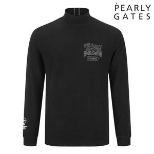 파리게이츠 (511D4TI502) 남성 모크넥 레터링 긴팔 티셔츠