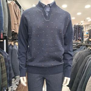 런던포그 HL01 울오버 레이어드 헨리넥 니트 Lofna400