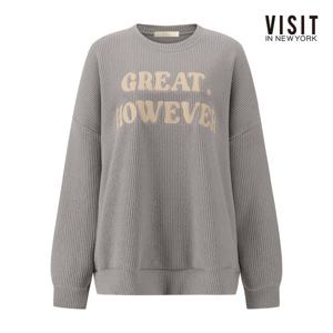 [비지트인뉴욕]와플 짜임 오버핏 맨투맨 티셔츠 V5BLT05