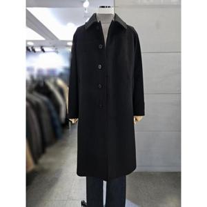 바쏘옴므 세이브존03 바쏘옴므 블랙 울  발마칸 싱글 롱 코트 WSATZ4CJ20A