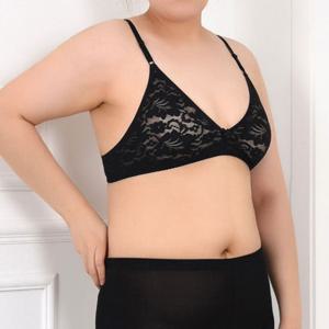 노몰드 망사 플라워 빅사이즈 B컵 홑겹 브라 0023eg