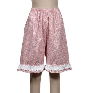 여성스러운 플로럴 레이스 5부 면 파자마 가족잠옷