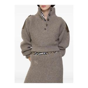 버버리 울 하프 버튼 스웨터 8115433