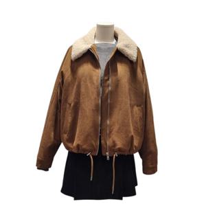 [클리지]클리지 뽀글이 배색 스웨이드점퍼(CP9WLT0482F)