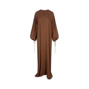 25 FW 막스마라 실크 엠블리시드 드로스트링 크루넥 드레스 2511221181600