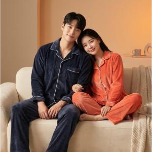 [비비안(언더웨어)]극강 부드러움 밍크 극세사 커플 잠옷세트 WP8876A MP8876A