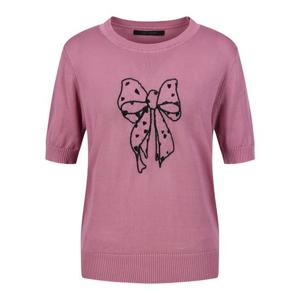 [코인코즈]코인코즈 리본 자수 반팔 니트_DZ4AP068