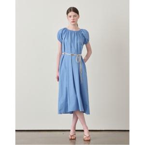 [비엔엑스]퍼프 소매 벨트 레이어드 반팔 원피스 (BX2OP035L0)