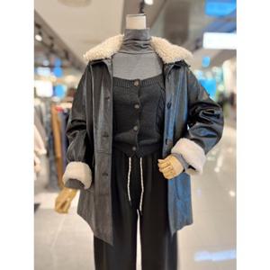 ab.fz 양털 푸들 안감 레더 무스탕 박시 자켓 (ABXA1ZL01A) US