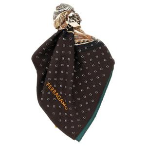 FERRAGAMO Madras print scarf 785658VERDEMARRONE