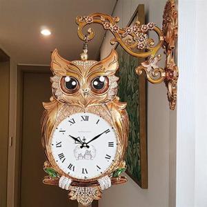 오브제 부엉이 양면시계 (골드) 양면벽시계 벽시계 벽걸이시계 인테리어벽시계