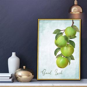 사과 풍수 그림 액자 부자되는 A3goldAL5 사과그림 돈들어오는그림 부자되는그림 풍수인테리어