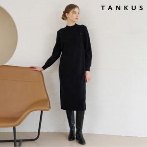 [탱커스]숄더 버튼 포인티드 니트 원피스 (TX4OP016L0)