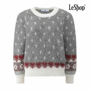 [르샵] 밑단 하트 짜임 라운드넥 니트 (BPBKP024A)