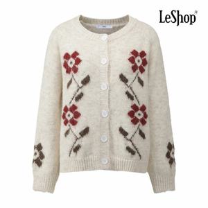 [르샵] 레드 플라워 버튼 니트 가디건 (BPBKC017A)