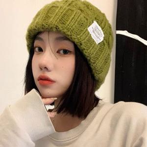 데일리 남녀공용 라벨 포인트 골지 니트 비니