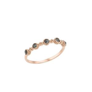 로이드 원형 라인 블루 플라워컷 14K DIA 반지 LRF20002D