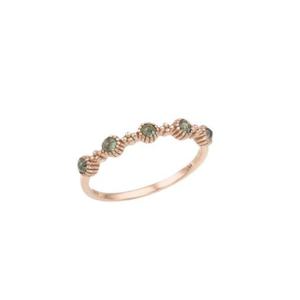 로이드 원형 라인 그린 플라워컷 14K DIA 반지 LRF20003D