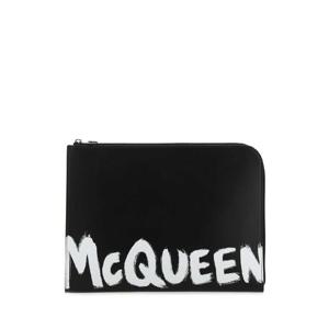 ALEXANDER MCQUEEN 블랙 가죽 문서 홀더 6094811NT5B 1070