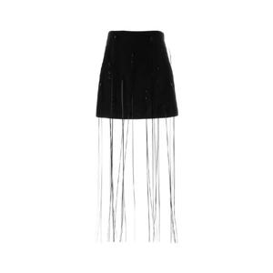 JIL SANDER Black stretch viscose blend mini skirt J03MA0251J18356 001