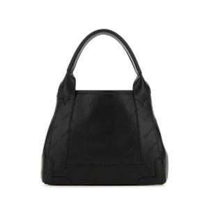BALENCIAGA 블랙 가죽 카바스 네이비 XS 핸드백 3903462AAV4 1000