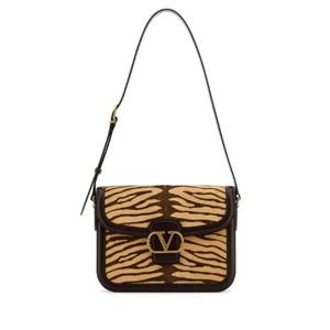 VALENTINO GARAVANI Two-tone calf hair and leather 9TO5 shoulder bag 6W2B0R15SXZ RDZ
