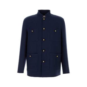 VALENTINO GARAVANI Navy blue wool blend jacket 6V3CJH377PP D51