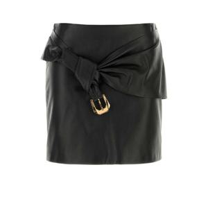 VERSACE Black leather mini skirt 10203291A14722 1B000