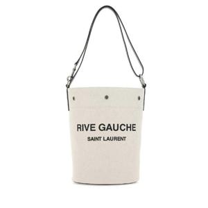 SAINT LAURENT 아이보리 캔버스 리브 고슈 버킷 백 676624FAAAZ 9024