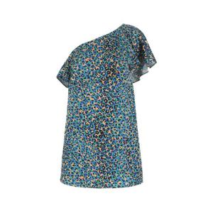 SAINT LAURENT 프린트 스트레치 실크 미니 드레스 652178Y3E24 4600