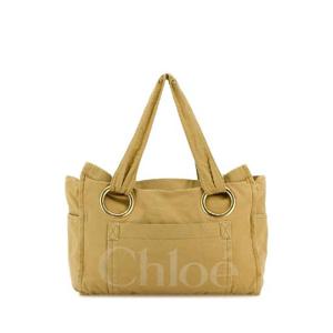CHLOE Mustard canvas shopping bag CH25AS545P10 721