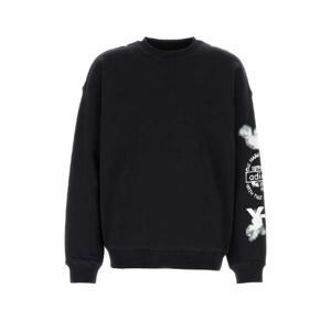 Y3 YAMAMOTO Black stretch cotton oversize sweatshirt JX4749 BLACK