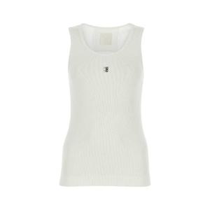 GIVENCHY White stretch cotton tank top BW70CH3YHY 100