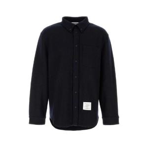 THOM BROWNE 미드나잇 블루 코튼 블렌드 오버사이즈 셔츠 MJT495AJ0160 415