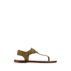 ISABEL MARANT Army green suede thong sandals SD0247FAC2A04S 50TA