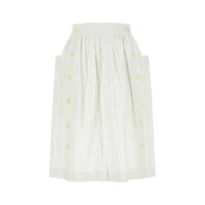 PRADA White gabardine skirt P193WSOOO17G5 F0009