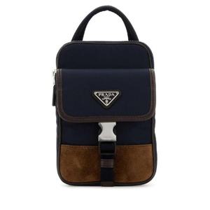 PRADA Two-tone nylon and suede phone case 2ZH194384 F0C1B