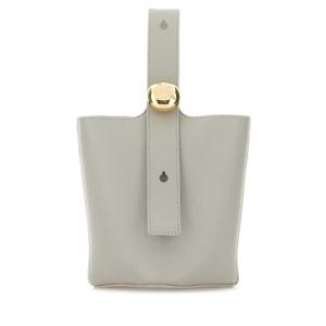 LOEWE Light grey leather mini Pebble bucket bag AANBBBMX27 SHELLGREY