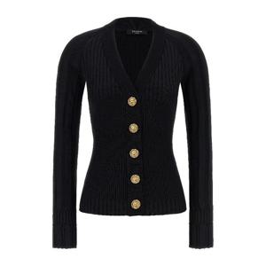 발망 테스타 디 레오네 버튼 브이넥 가디건 GF1KL166KJ45 0PA