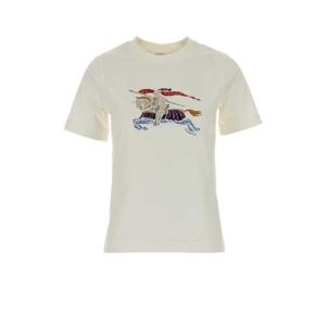 BURBERRY 흰색 코튼 티셔츠 8115480 B7078