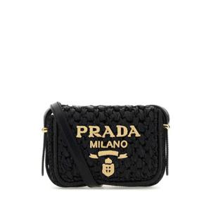 PRADA 블랙 라피아 크로스바디 백 1BD362VOOB2M2T F0ES7