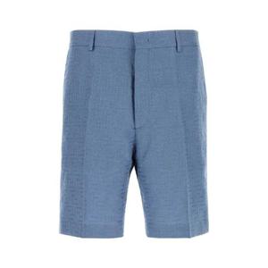 FENDI Cerulean blue linen blend bermuda shorts FB0821AU6Y F0U6K