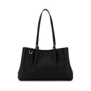 GUCCI Black leather GG Emblem shoulder bag 815214AAFDV 1000