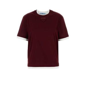 PRADA Burgundy cotton t-shirt 3547BSAAO15ZG F0399