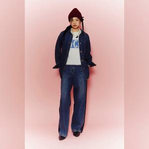 [럭키슈에뜨]리본장식데님셔츠 LFPDS25020BUX