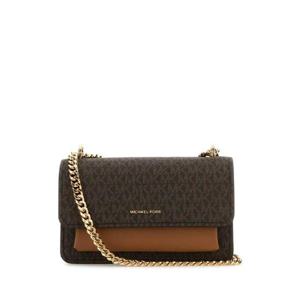 MICHAEL BY MICHAEL KORS 프린트 캔버스 amp 가죽 클레어 숄더 백 30R5GC7L3B BRNACORN
